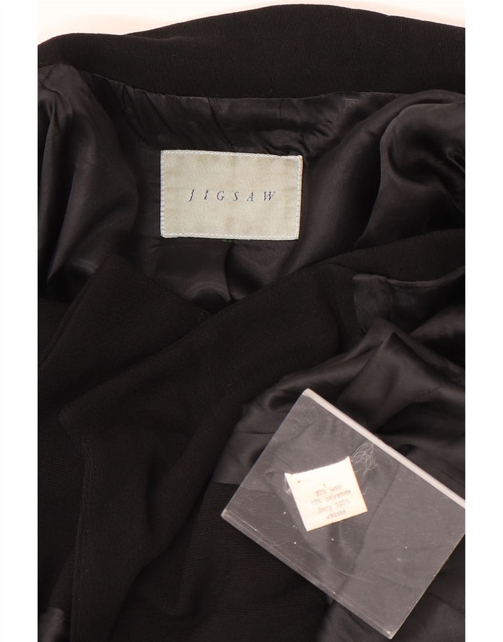 Jigsaw Womens Pea Coat UK 14 Medium Black Wool