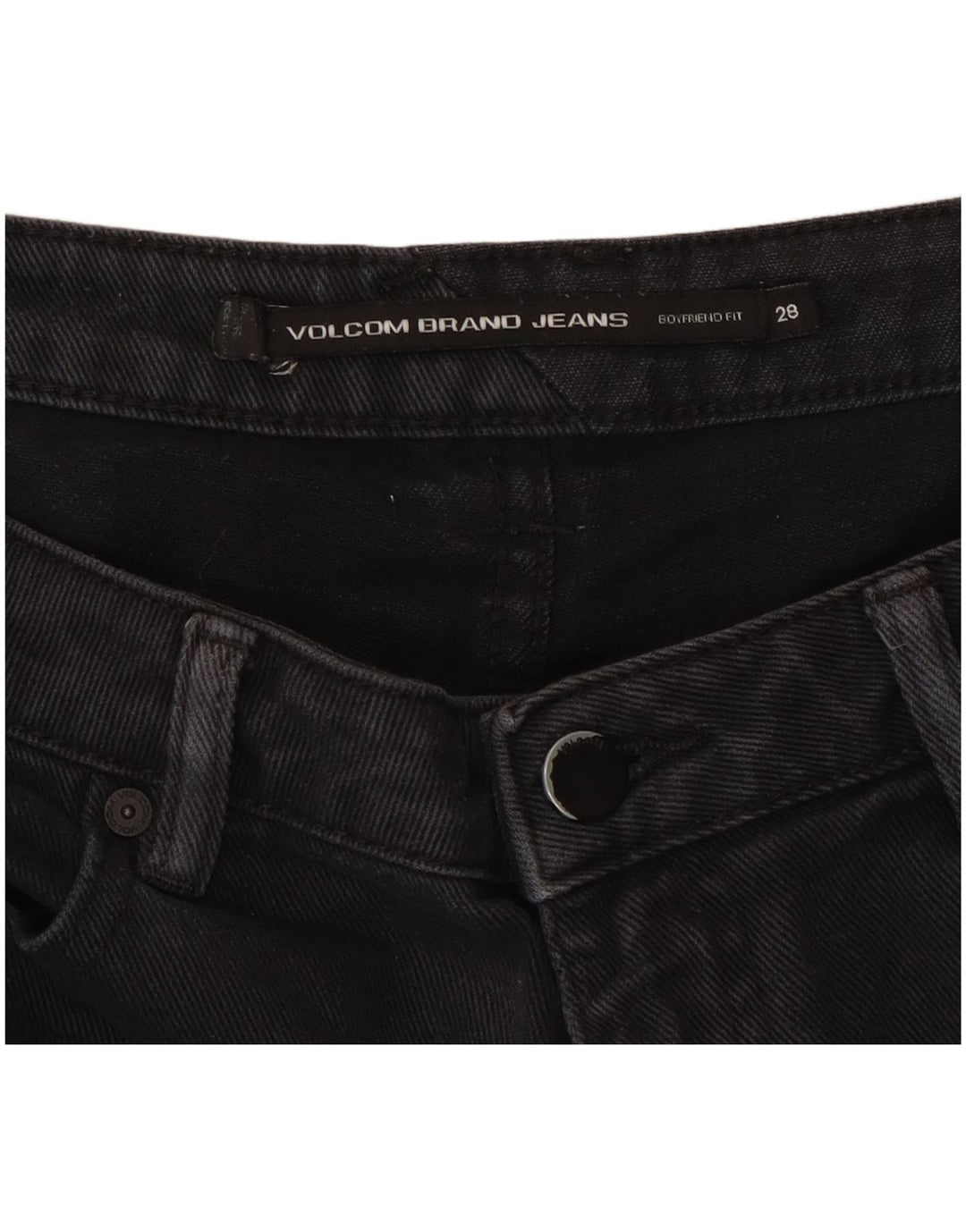 Volcom Womens Boyfriend Fit Denim Shorts W28 Medium Black Cotton
