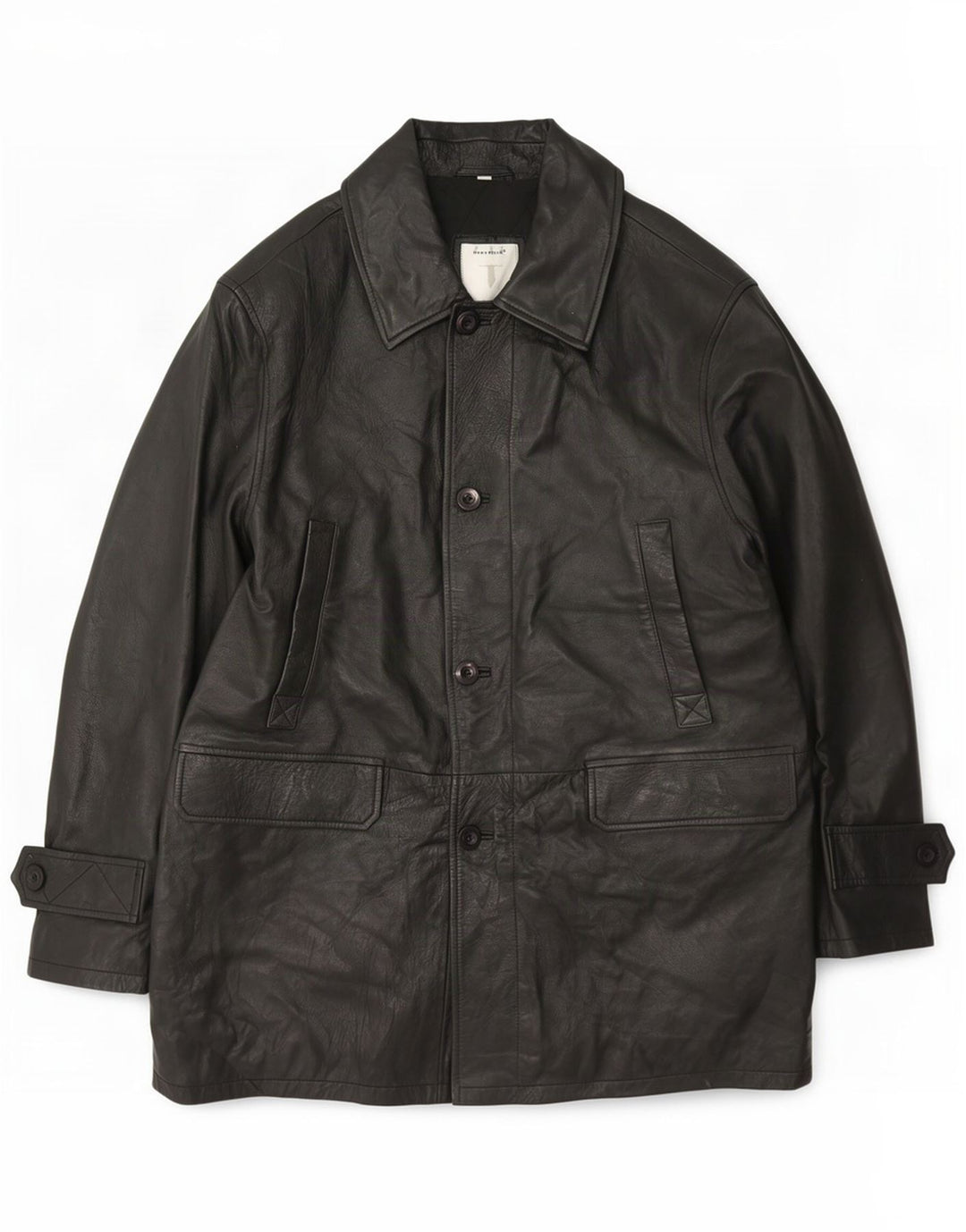 Conbipel Mens Leather Coat IT 52 Large Black