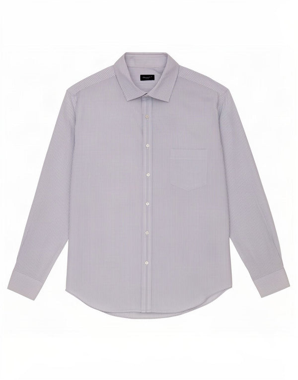Massimo Dutti Mens Shirt Size 44 17 1/2 XL Blue Pinstripe