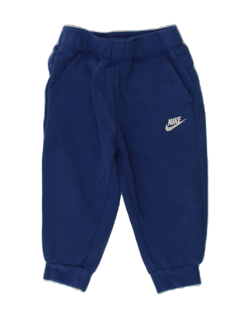 NIKE Baby Boys Graphic Joggers Tracksuit Trousers 12-18 Months Blue Cotton | Vintage Nike | Thrift | Second-Hand Nike | Used Clothing | Messina Hembry 