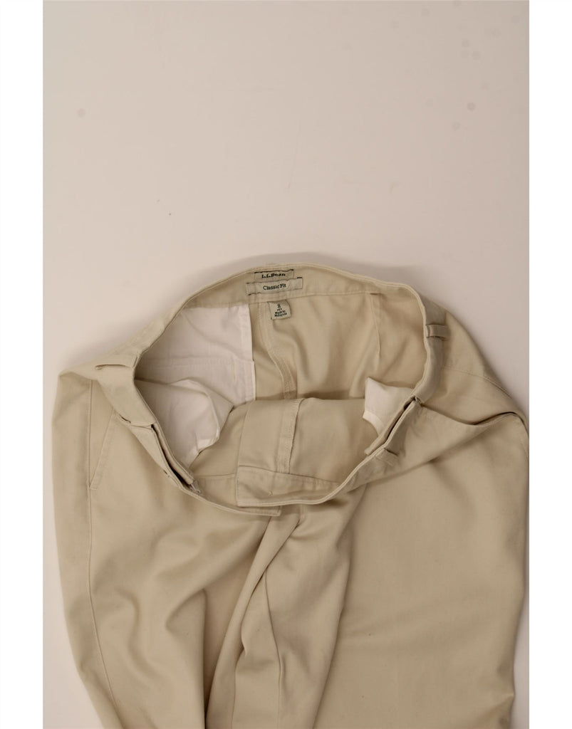 L.L.BEAN Womens Classic Fit Chino Trousers US 8 Medium W28 L28 Beige Vintage L.L.Bean and Second-Hand L.L.Bean from Messina Hembry 