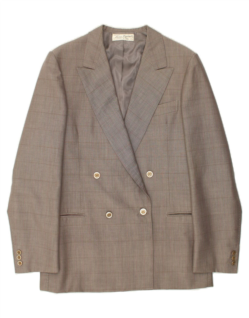 VINTAGE Womens Double Breasted Blazer Jacket UK 14 Medium Grey Check | Vintage Vintage | Thrift | Second-Hand Vintage | Used Clothing | Messina Hembry 
