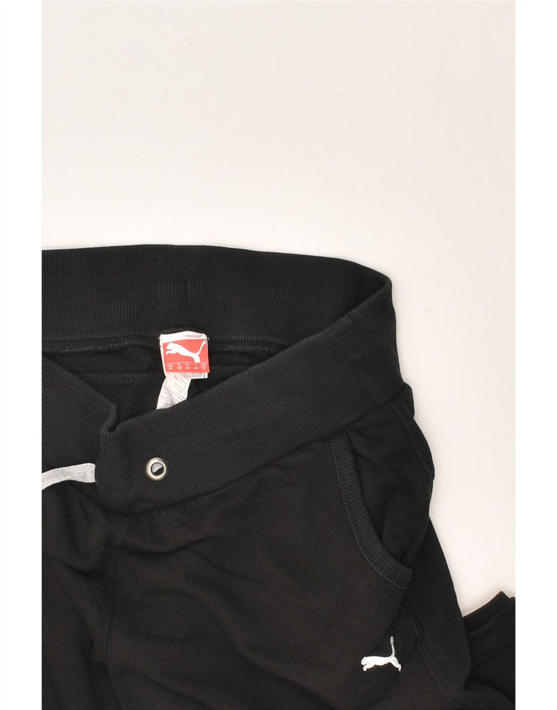 PUMA Womens Tracksuit Trousers UK 14 Medium Black Cotton | Vintage Puma | Thrift | Second-Hand Puma | Used Clothing | Messina Hembry 