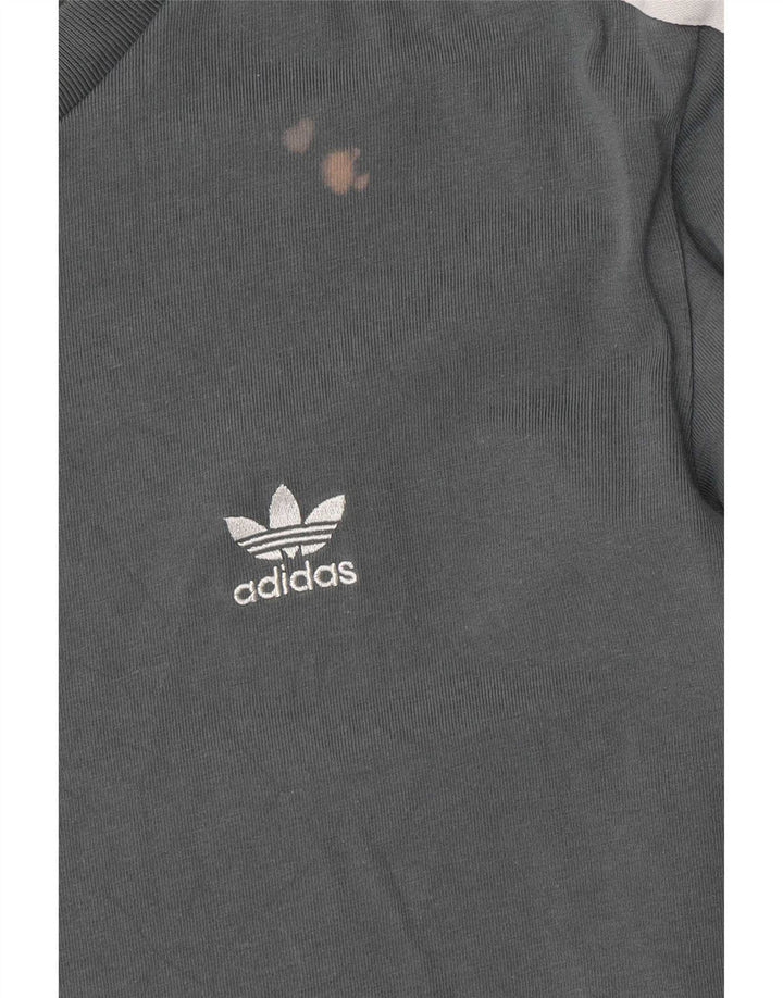 Adidas Womens Top Long Sleeve UK 16 Large  Grey Cotton