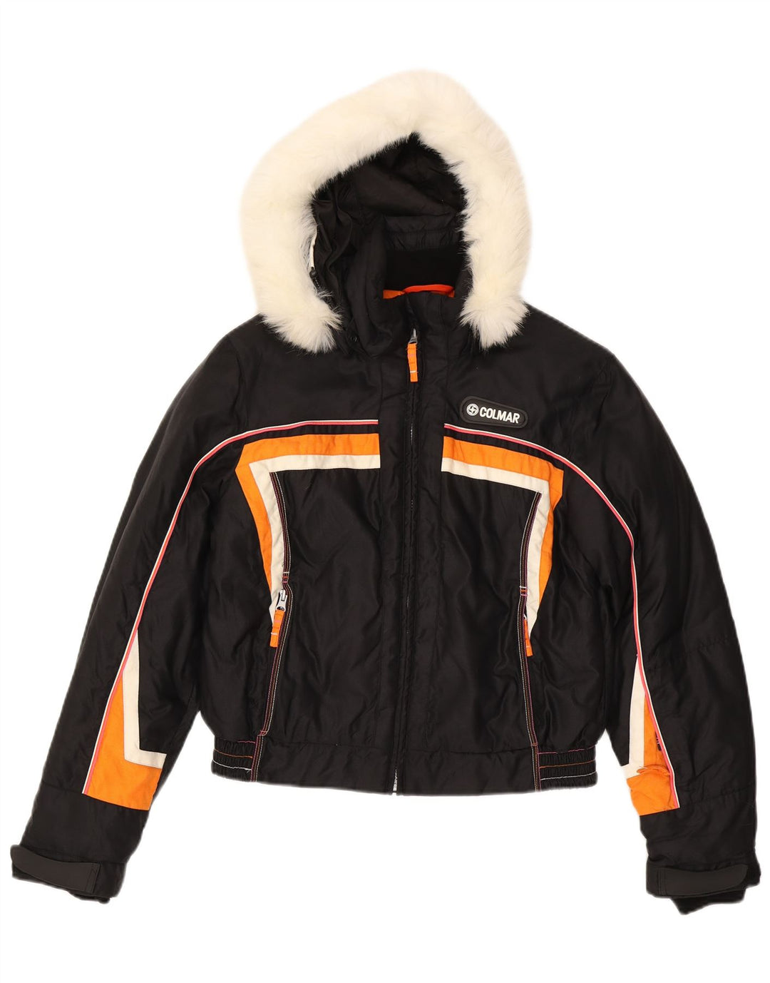 Colmar Womens Hooded Windbreaker Jacket EU 44 2XL Black Colourblock
