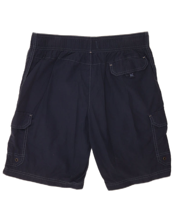 Marks & Spencer Mens Cargo Swimming Shorts Medium Navy Blue Cotton