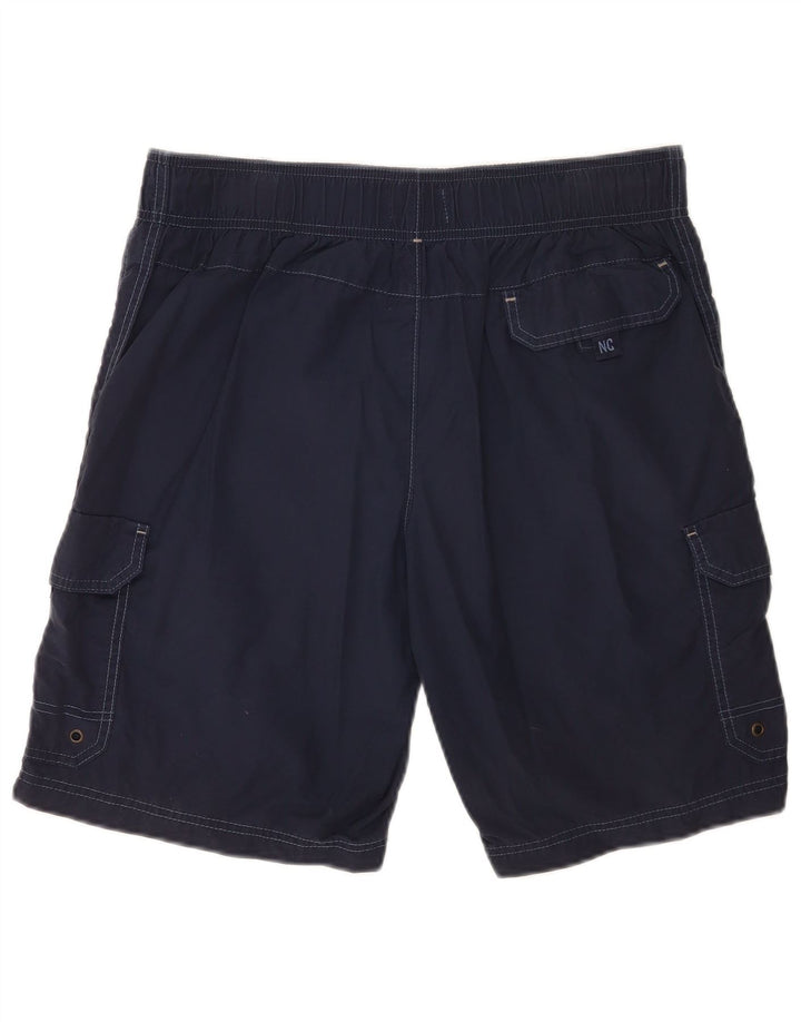 Marks & Spencer Mens Cargo Swimming Shorts Medium Navy Blue Cotton