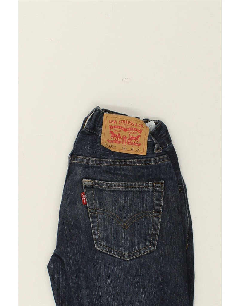 LEVI'S Boys 505 Straight Jeans 7-8 Years W24 L22  Navy Blue Cotton | Vintage Levi's | Thrift | Second-Hand Levi's | Used Clothing | Messina Hembry 