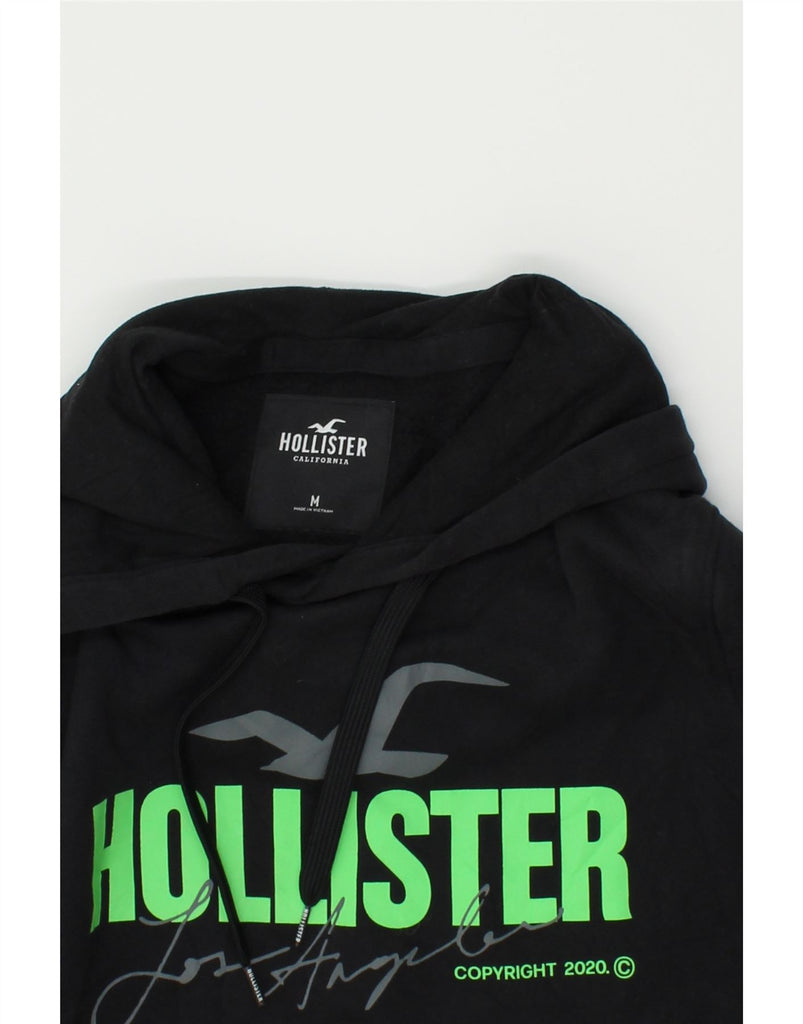 HOLLISTER Mens Graphic Hoodie Jumper Medium Black Cotton | Vintage Hollister | Thrift | Second-Hand Hollister | Used Clothing | Messina Hembry 