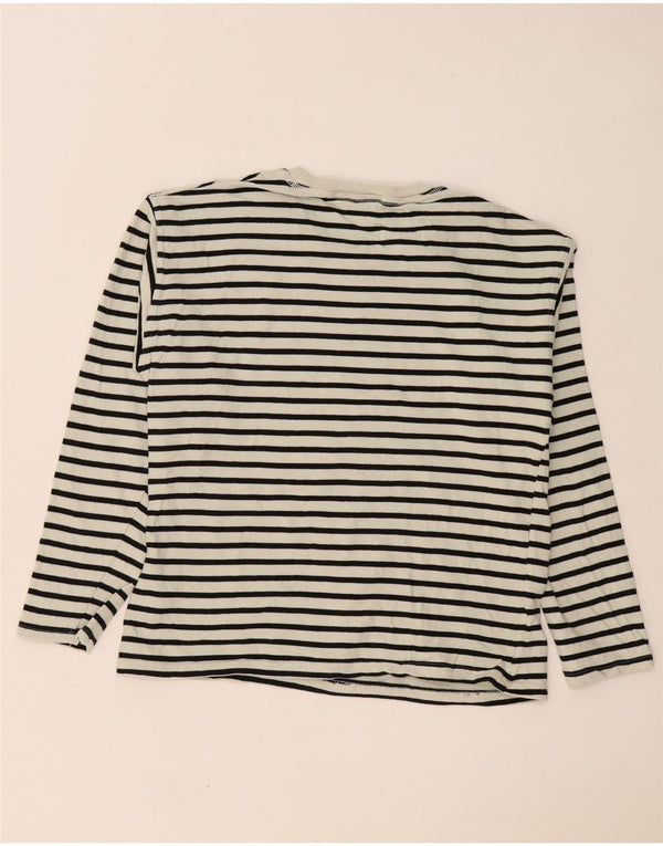 Zara Womens Top Long Sleeve UK 10 Small White Striped