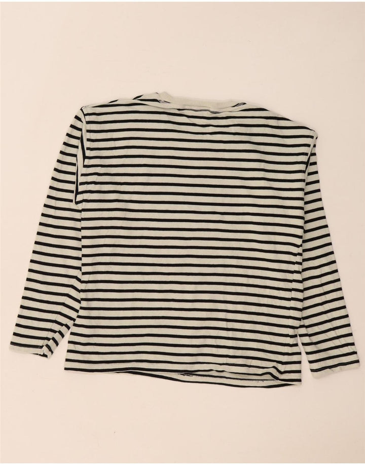 Zara Womens Top Long Sleeve UK 10 Small White Striped