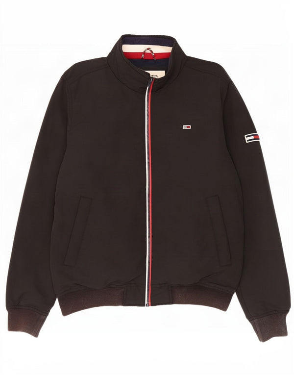 Tommy Hilfiger Mens Bomber Jacket UK 40 Large Black Nylon