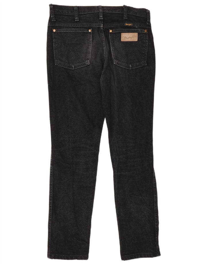 Wrangler Mens Straight Jeans W29 L30 Black Cotton