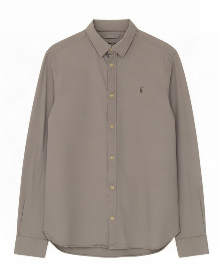All Saints Mens Shirt Small Grey Cotton