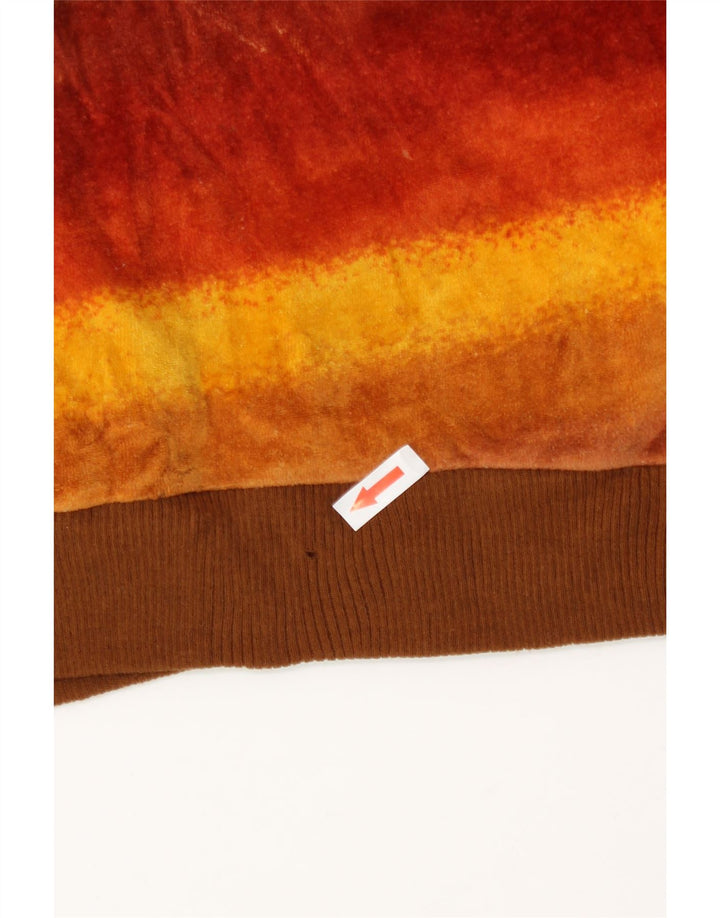 Vintage Womens Velvet Sweatshirt Jumper UK 14 Medium Multicoloured Striped