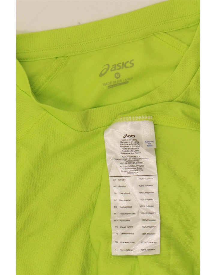 Asics Mens T-Shirt Top Medium Green Polyester