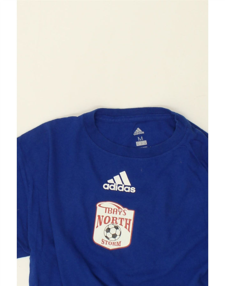 ADIDAS Boys Graphic T-Shirt Top 10-11 Years Medium Blue Cotton Vintage Adidas and Second-Hand Adidas from Messina Hembry 