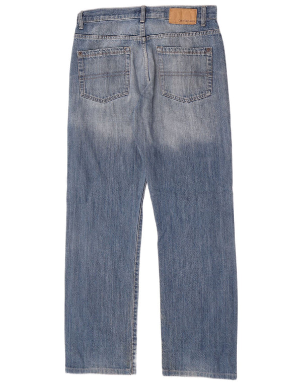 Calvin Klein Mens Relaxed Fit Straight Jeans W30 L30 Blue Cotton