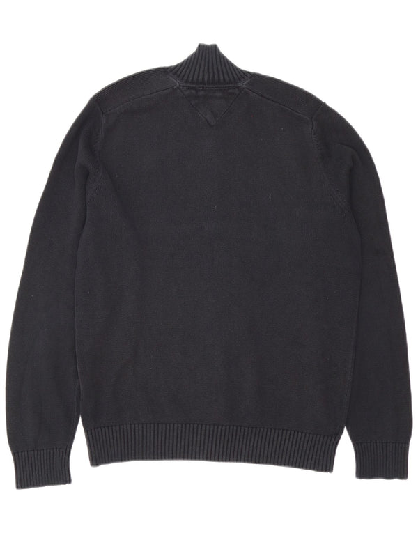 Tommy Hilfiger Mens Cardigan Sweater Small Black Cotton