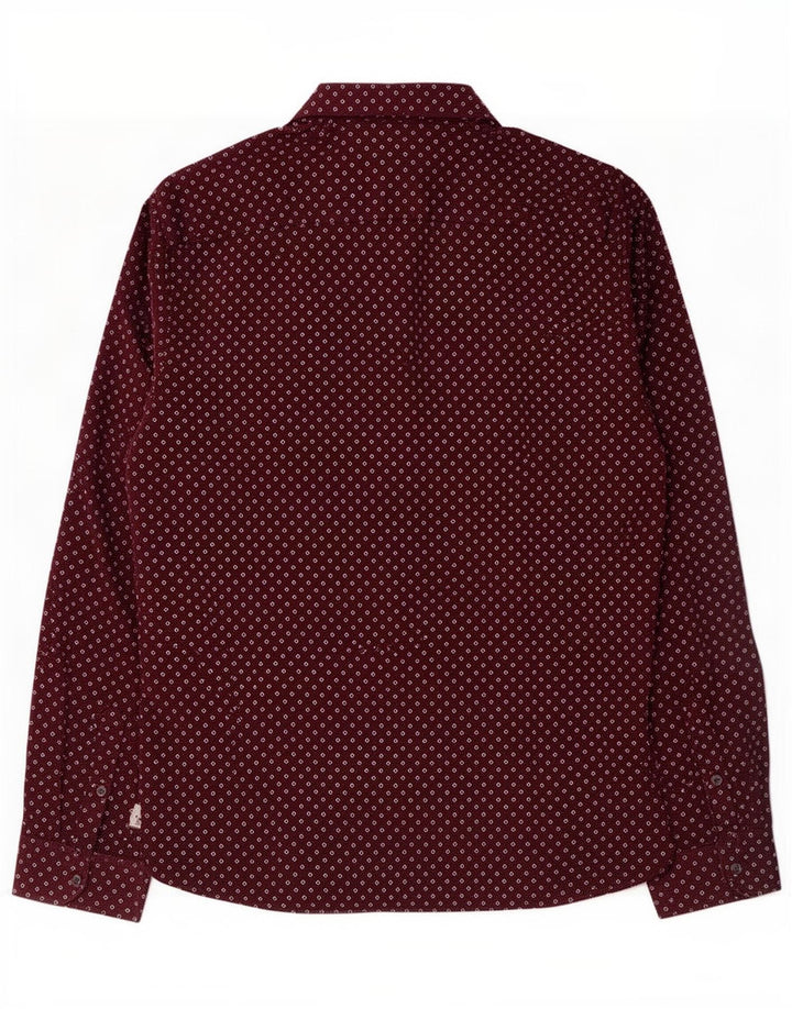 Ted Baker Mens Shirt Size 6 2XL Maroon Spotted Cotton