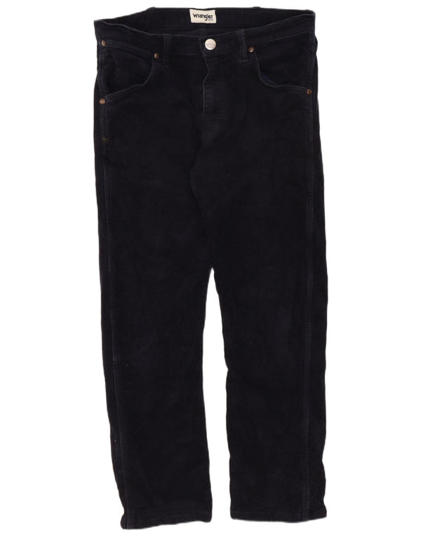 Wrangler Mens Straight Corduroy Trousers W30 L26 Navy Blue