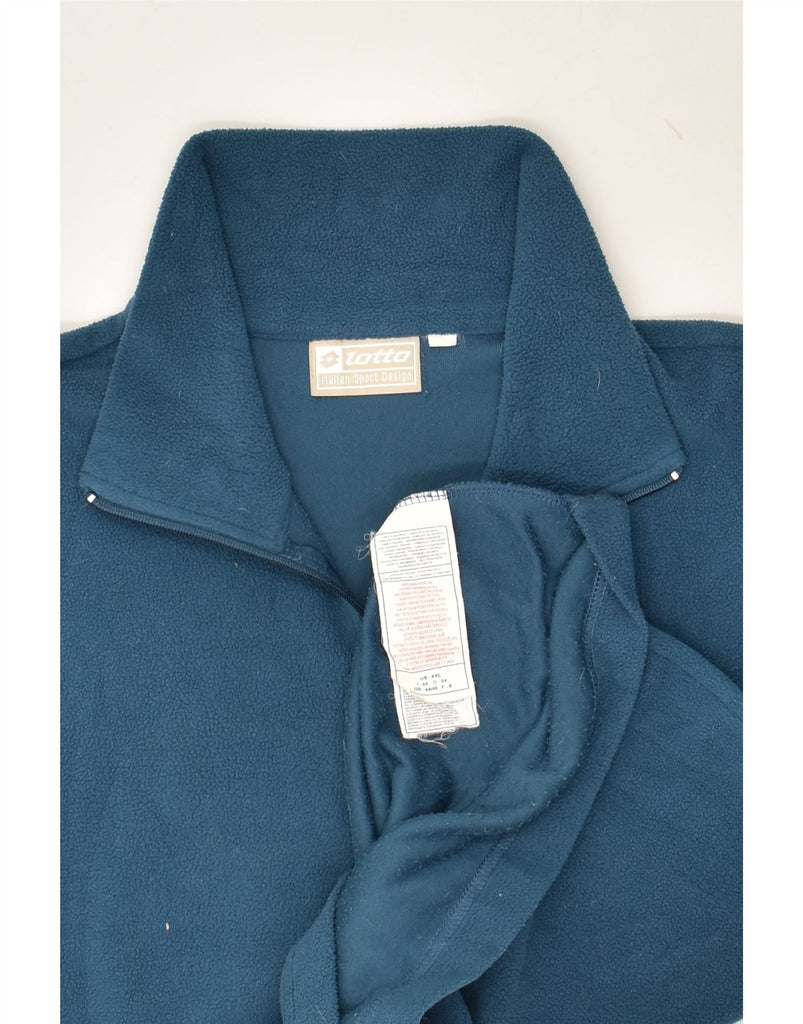 LOTTO Mens Zip Neck Fleece Jumper 2XL Blue Polyester | Vintage Lotto | Thrift | Second-Hand Lotto | Used Clothing | Messina Hembry 