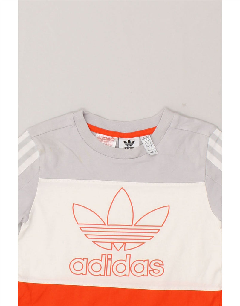 ADIDAS Boys Graphic T-Shirt Top 5-6 Years Multicoloured Colourblock Cotton | Vintage Adidas | Thrift | Second-Hand Adidas | Used Clothing | Messina Hembry 