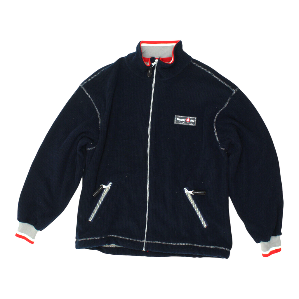 Murphy & Nye Mens Navy Full Zip Knit Jacket | Vintage High End Designer VTG | Vintage Messina Hembry | Thrift | Second-Hand Messina Hembry | Used Clothing | Messina Hembry 
