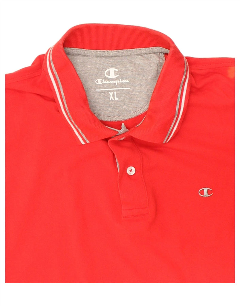 CHAMPION Mens Polo Shirt XL Red Cotton | Vintage Champion | Thrift | Second-Hand Champion | Used Clothing | Messina Hembry 