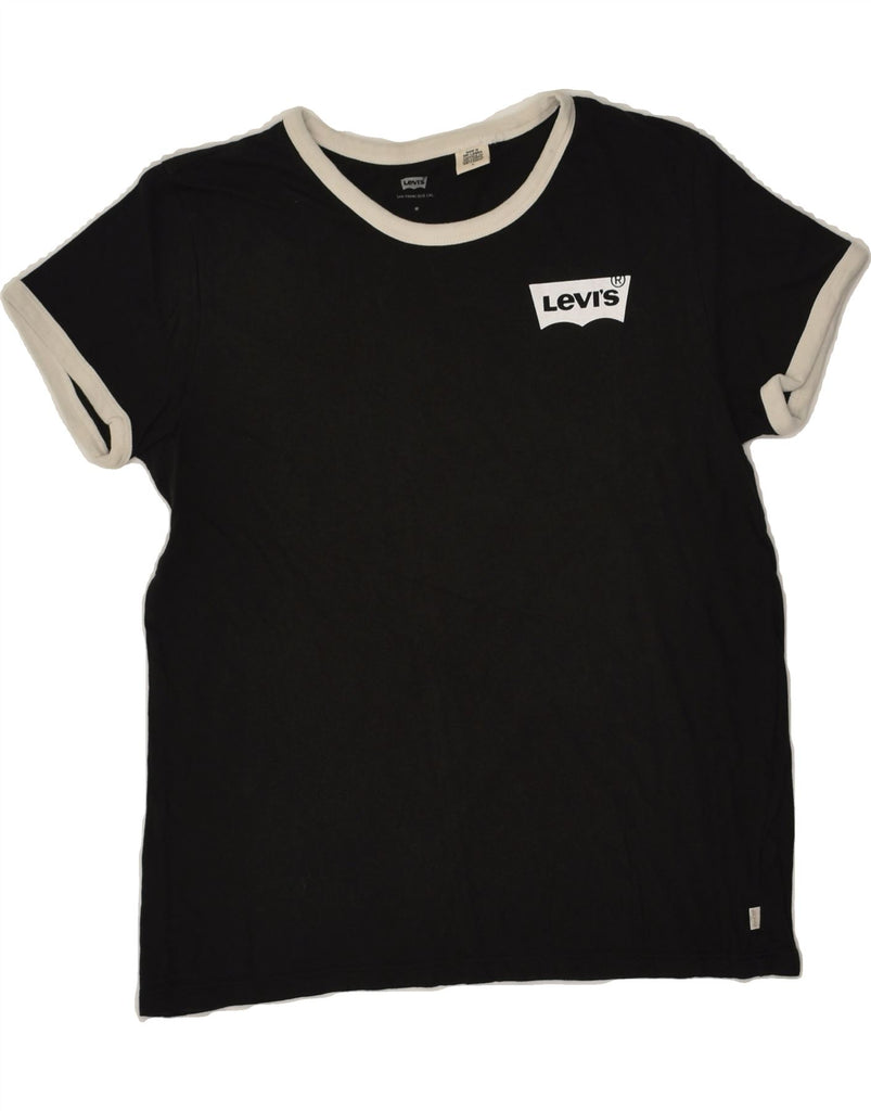 LEVI'S Womens T-Shirt Top UK 14 Medium Black | Vintage Levi's | Thrift | Second-Hand Levi's | Used Clothing | Messina Hembry 