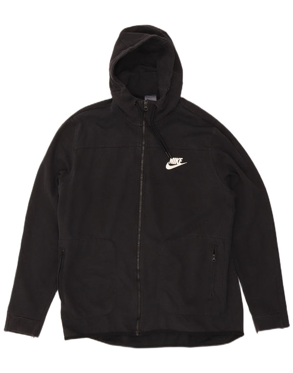 Nike Mens Zip Hoodie Sweater XL Black Cotton