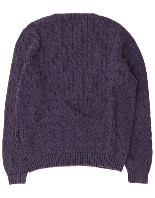 Ralph Lauren Womens Crew Neck Jumper Sweater UK 18 XL Navy Blue Cotton