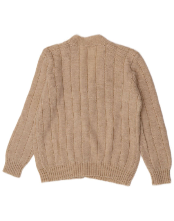 Vintage Mens Cardigan Sweater Medium Beige
