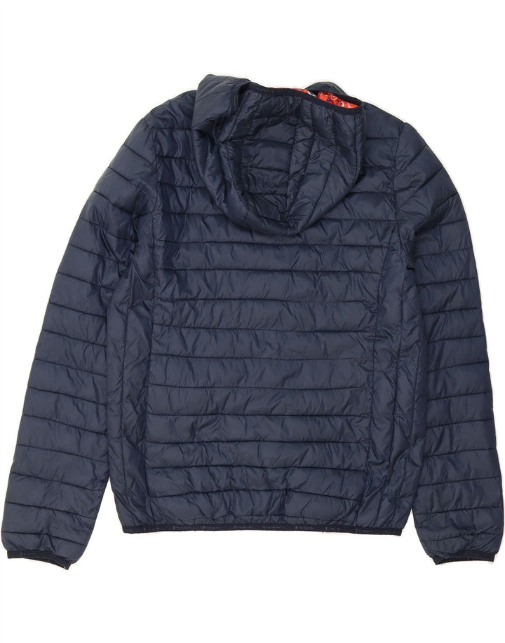 CHAMPION Boys Hooded Padded Jacket 13-14 Years XL Navy Blue Vintage Champion and Second-Hand Champion from Messina Hembry 