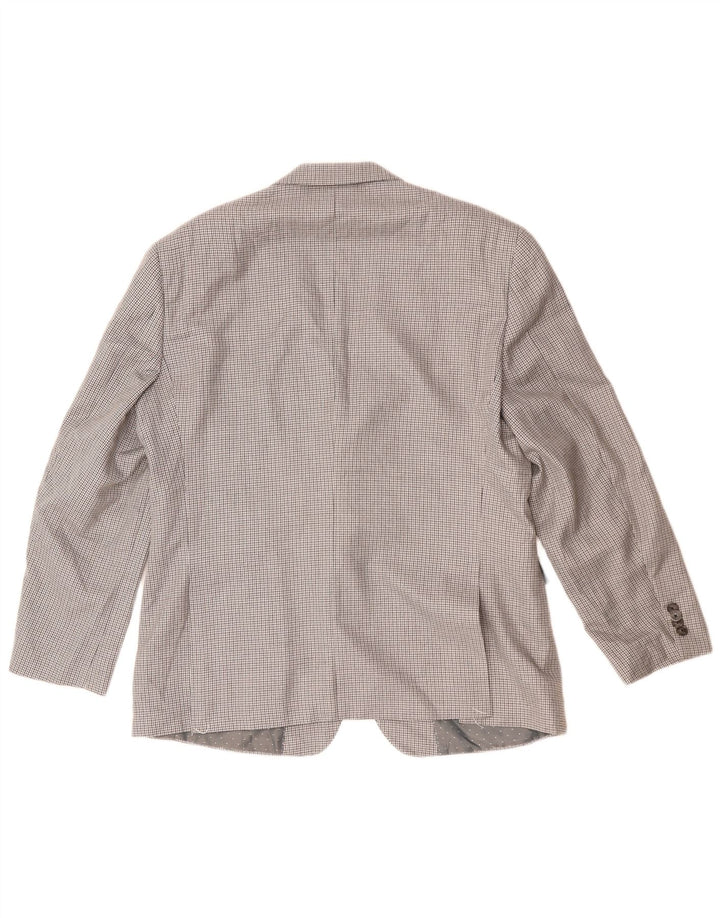 Tommy Hilfiger Mens 2 Button Blazer Jacket US 42 XL Grey Check Polyester