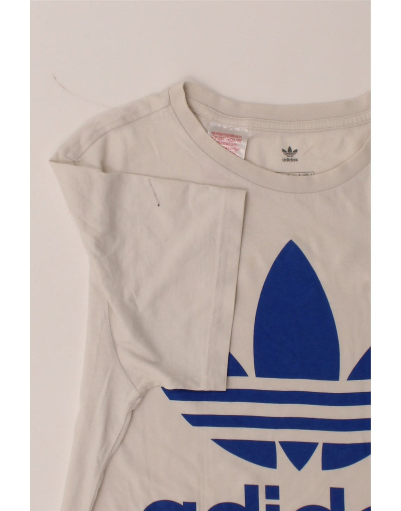 ADIDAS Boys Graphic T-Shirt Top 14-15 Years White Cotton Vintage Adidas and Second-Hand Adidas from Messina Hembry 