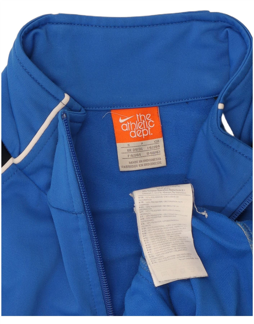 Nike Mens Tracksuit Top Jacket Small Blue Colourblock Polyester