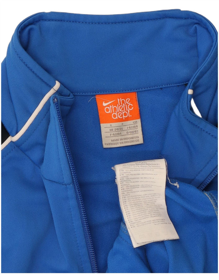Nike Mens Tracksuit Top Jacket Small Blue Colourblock Polyester