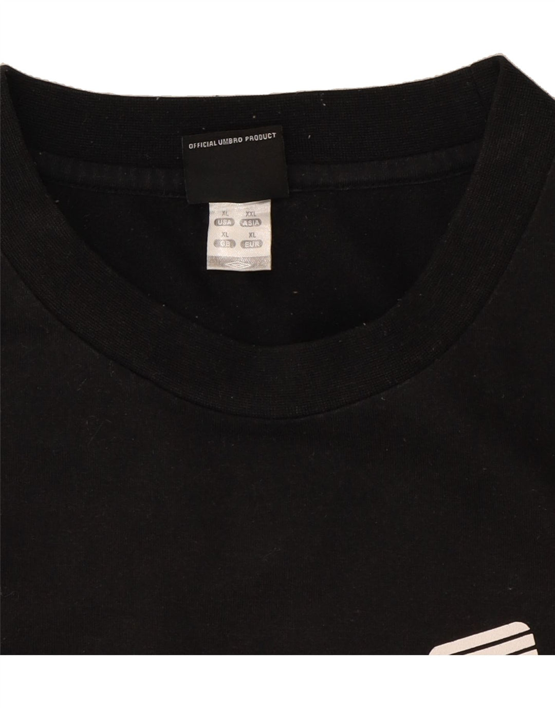 UMBRO Mens Graphic T-Shirt Top XL Black Cotton Vintage Umbro and Second-Hand Umbro from Messina Hembry 