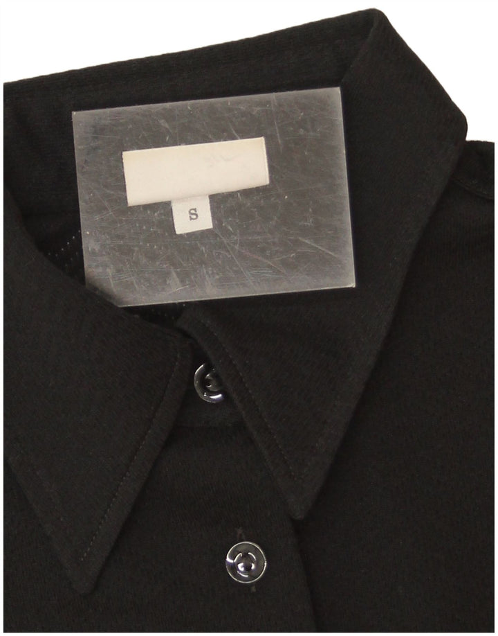 Stefanel Womens Shirt Blouse UK 10 Small Black Polyester
