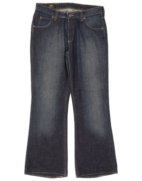 Lee Womens Felton Flared Jeans W31 L30 Navy Blue Cotton