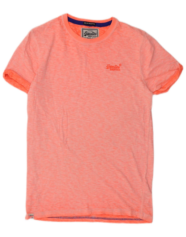 Superdry Mens T-Shirt Top Small Orange Cotton