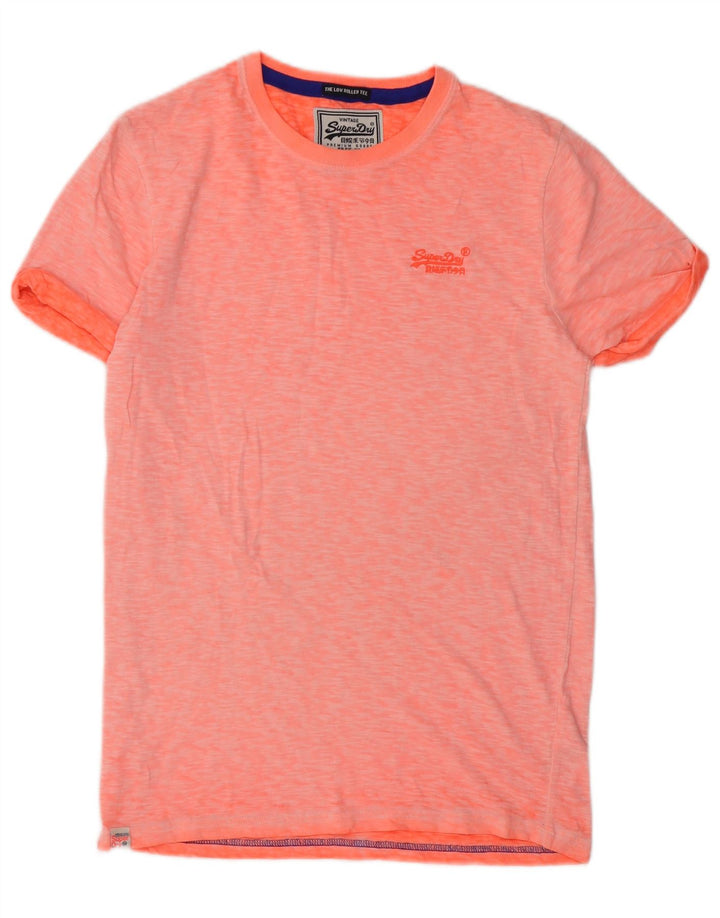 Superdry Mens T-Shirt Top Small Orange Cotton