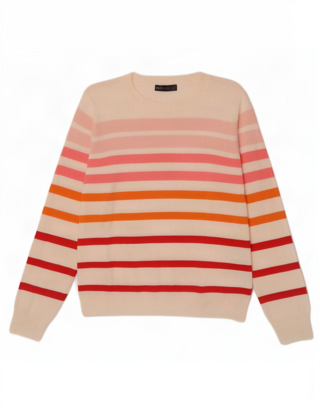 Marks & Spencer Womens Boat Neck Jumper Sweater UK 14 Medium Off White