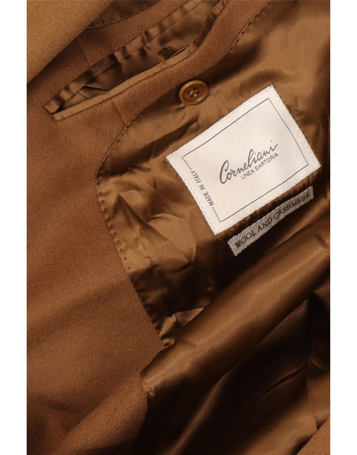 Corneliani Mens Overcoat IT 50 Large Brown Wool