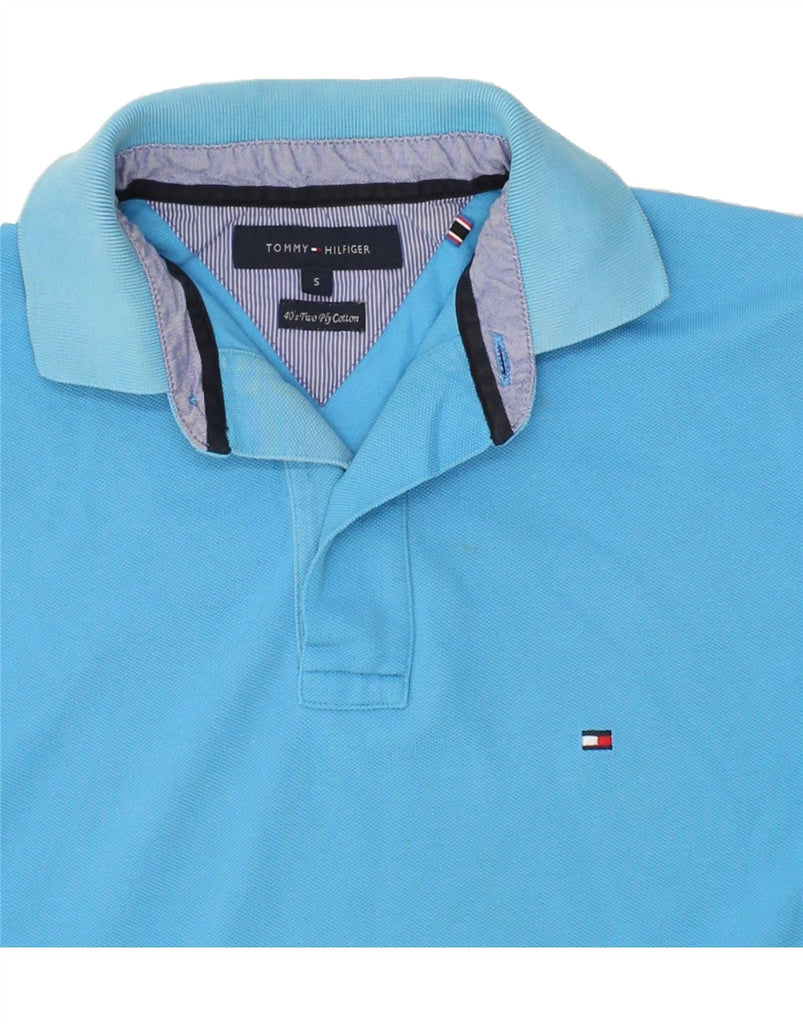 TOMMY HILFIGER Mens Polo Shirt Small Blue Cotton | Vintage Tommy Hilfiger | Thrift | Second-Hand Tommy Hilfiger | Used Clothing | Messina Hembry 