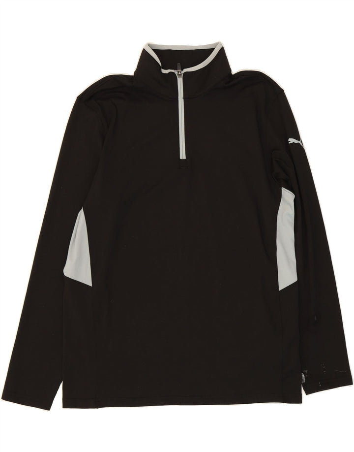 PUMA Mens Zip Neck Tracksuit Top Jacket Large Black Colourblock Polyester Vintage Puma and Second-Hand Puma from Messina Hembry 