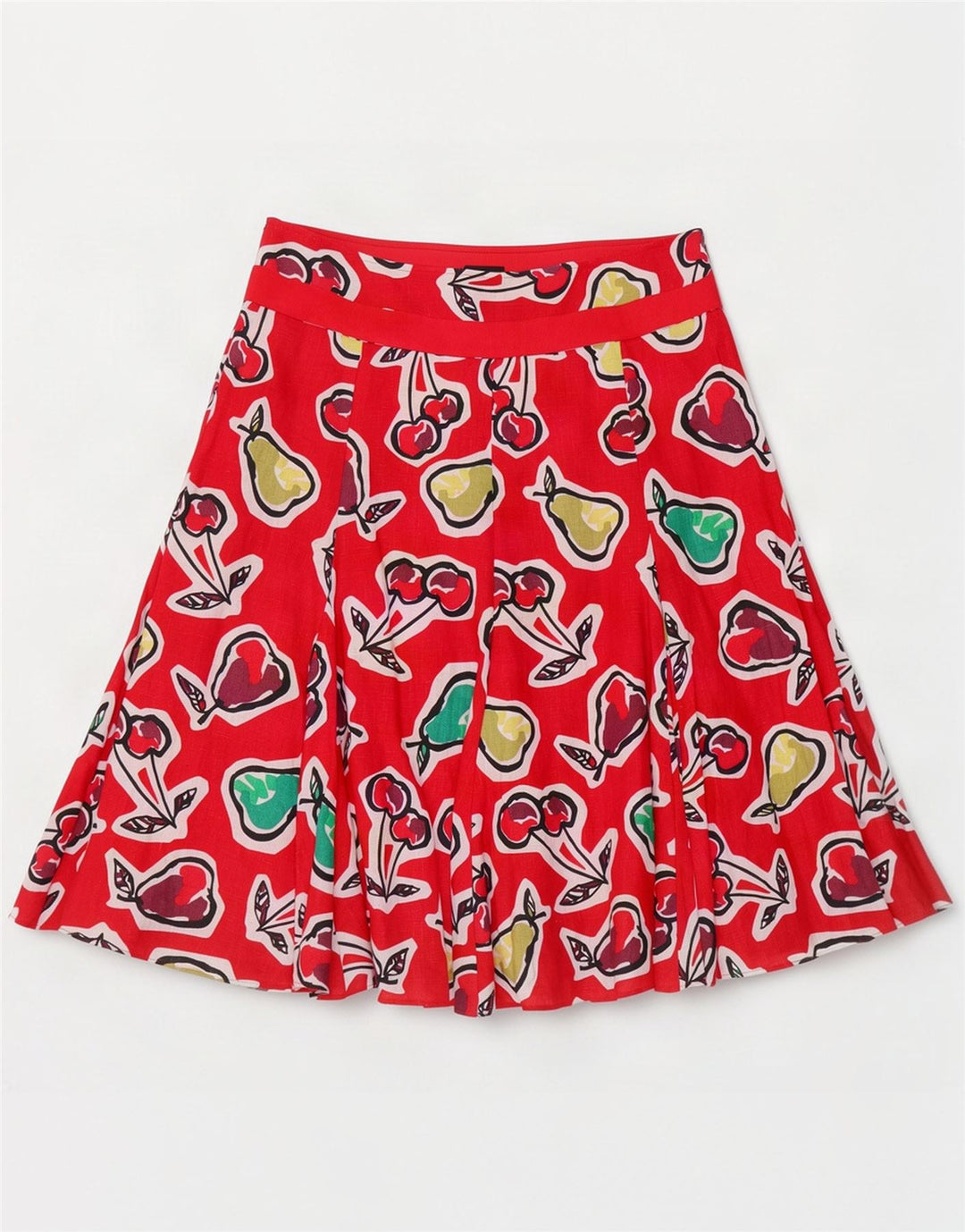 Hobbs Womens Graphic A-Line Skirt UK 12 Medium W32 Red Flax