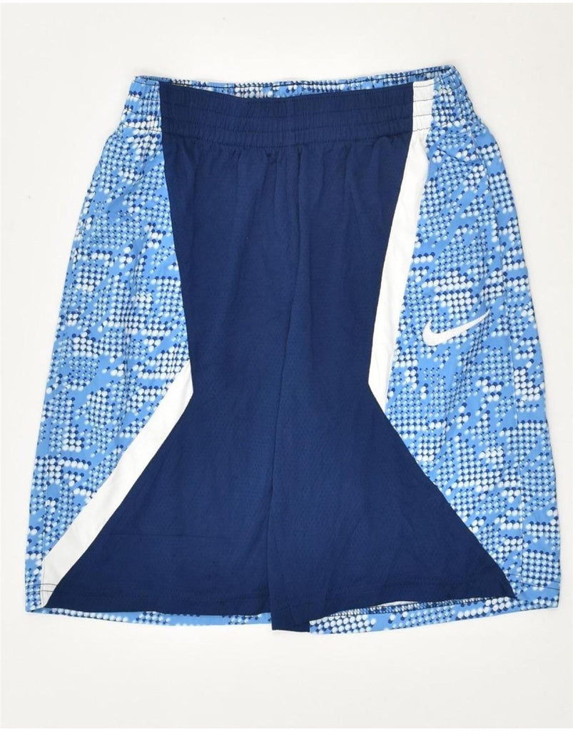 NIKE Mens Dri Fit Sport Shorts Large Blue Colourblock Polyester | Vintage Nike | Thrift | Second-Hand Nike | Used Clothing | Messina Hembry 